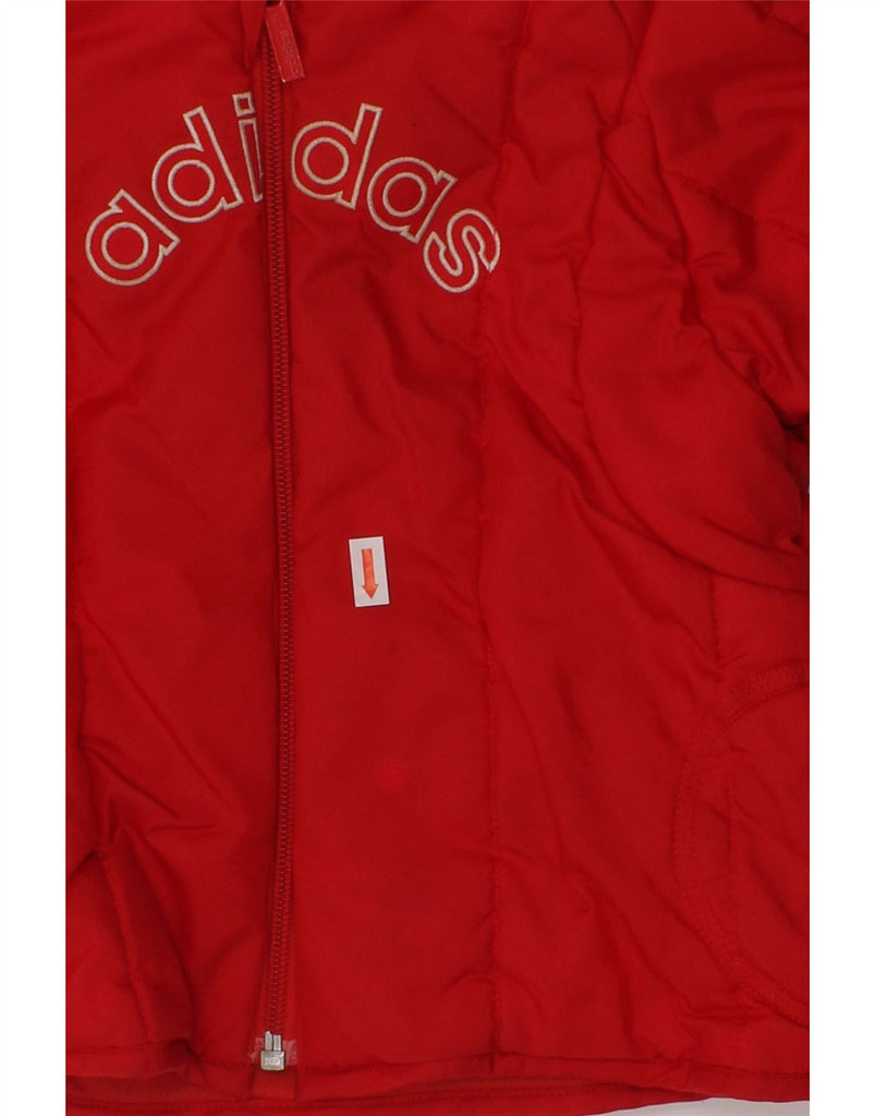 ADIDAS Baby Boys Graphic Hooded Padded Jacket 12-18 Months Red Polyamide | Vintage Adidas | Thrift | Second-Hand Adidas | Used Clothing | Messina Hembry 