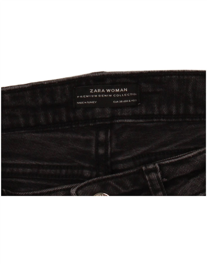 Zara Womens Distressed Skinny Jeans EU 38 Small W29 L26 Grey Floral