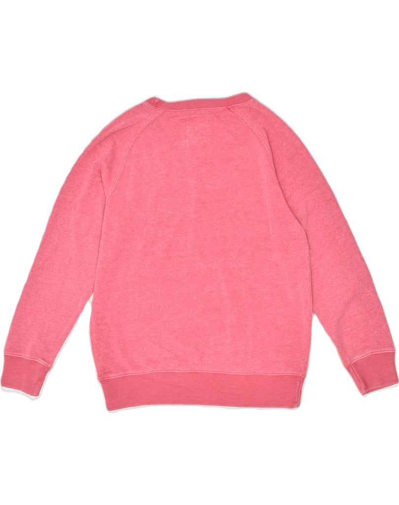 JACK WILLS Womens Graphic Sweatshirt Jumper UK 12 Medium Pink Polyester | Vintage Jack Wills | Thrift | Second-Hand Jack Wills | Used Clothing | Messina Hembry 