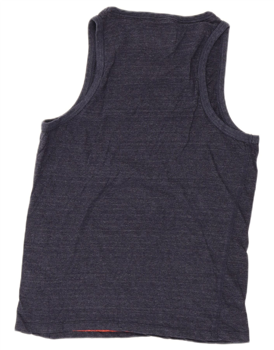 SUPERDRY Womens Vest Top UK 14 Large Navy Blue Cotton