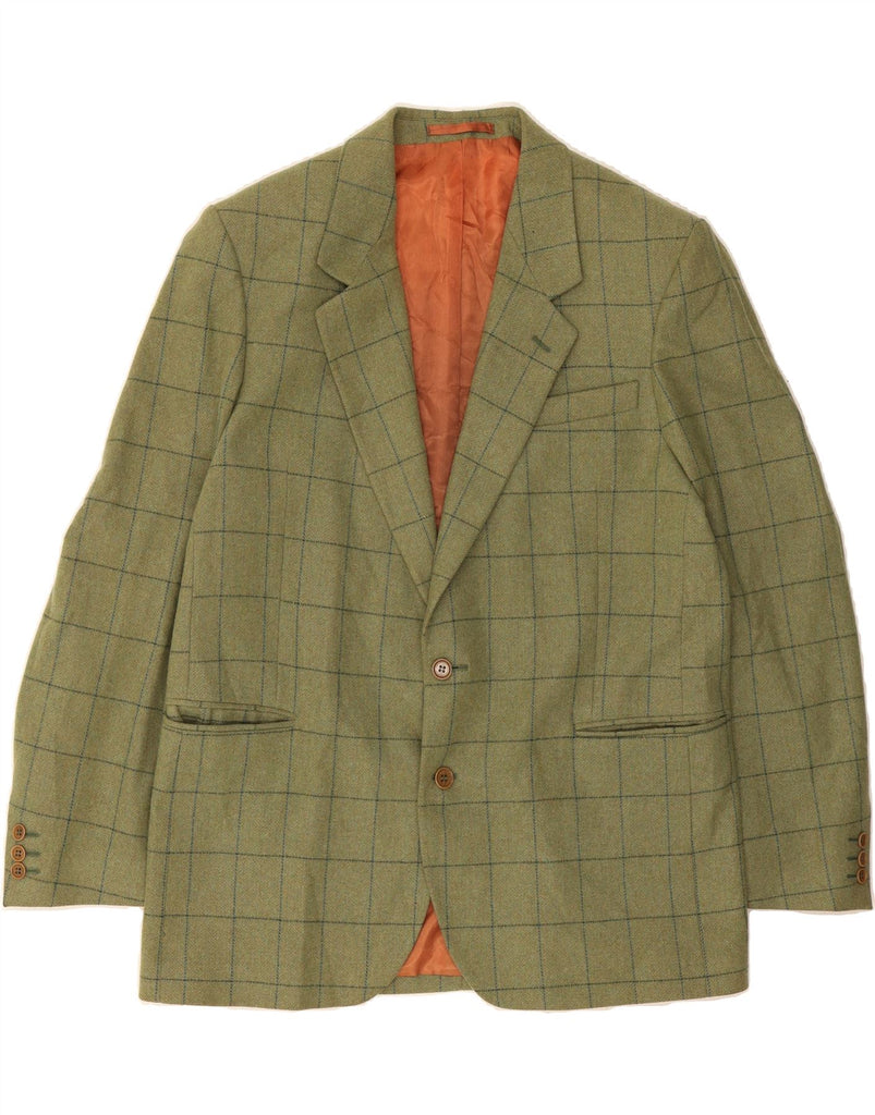 INCOM Mens 2 Button Blazer Jacket IT 54 2XL Green Check Wool Vintage Incom and Second-Hand Incom from Messina Hembry 