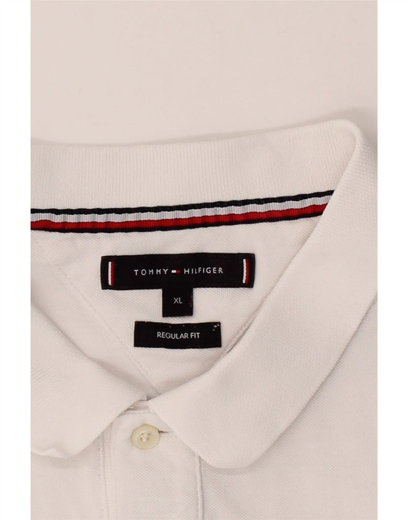 TOMMY HILFIGER Mens Regular Fit Polo Shirt XL White Cotton Vintage Tommy Hilfiger and Second-Hand Tommy Hilfiger from Messina Hembry 