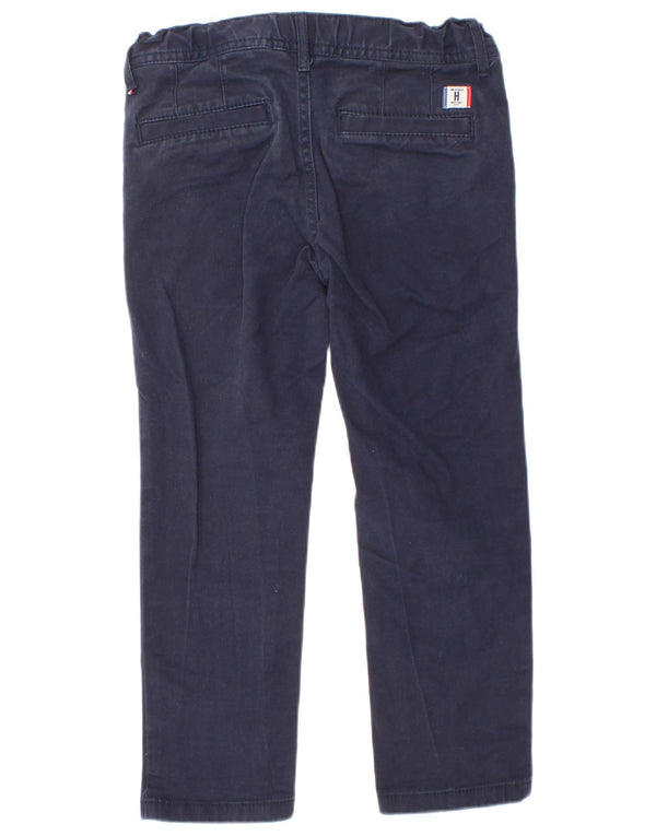 Tommy Hilfiger Boys Straight Chino Trousers 5-6 Years W22 L18 Navy Blue