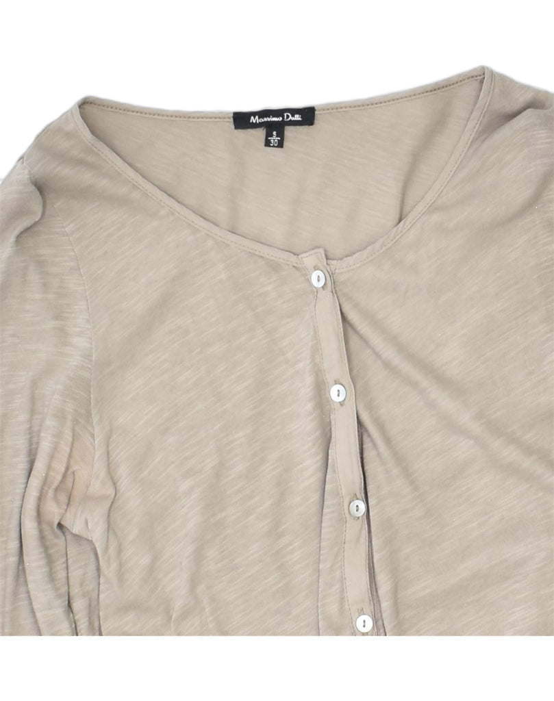 MASSIMO DUTTI Womens Top Long Sleeve UK 10 Small Brown Cotton | Vintage Massimo Dutti | Thrift | Second-Hand Massimo Dutti | Used Clothing | Messina Hembry 