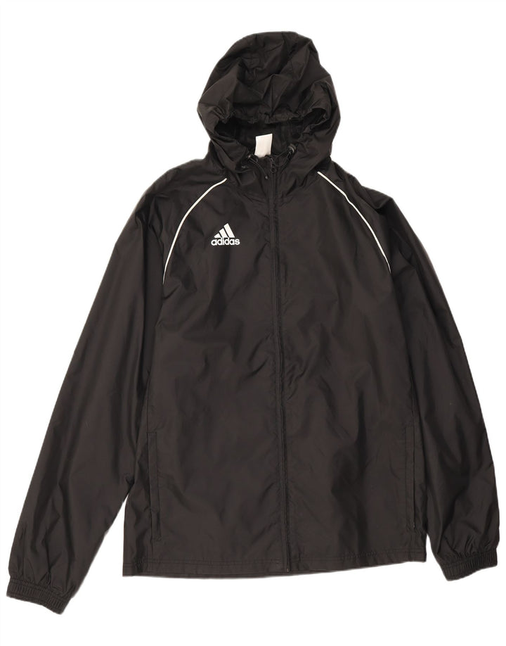 Adidas Mens Hooded Rain Jacket UK 36 Small Black Polyamide