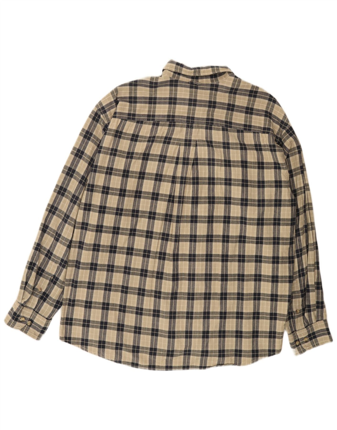 Timberland Mens Flannel Shirt XL Beige Check Cotton
