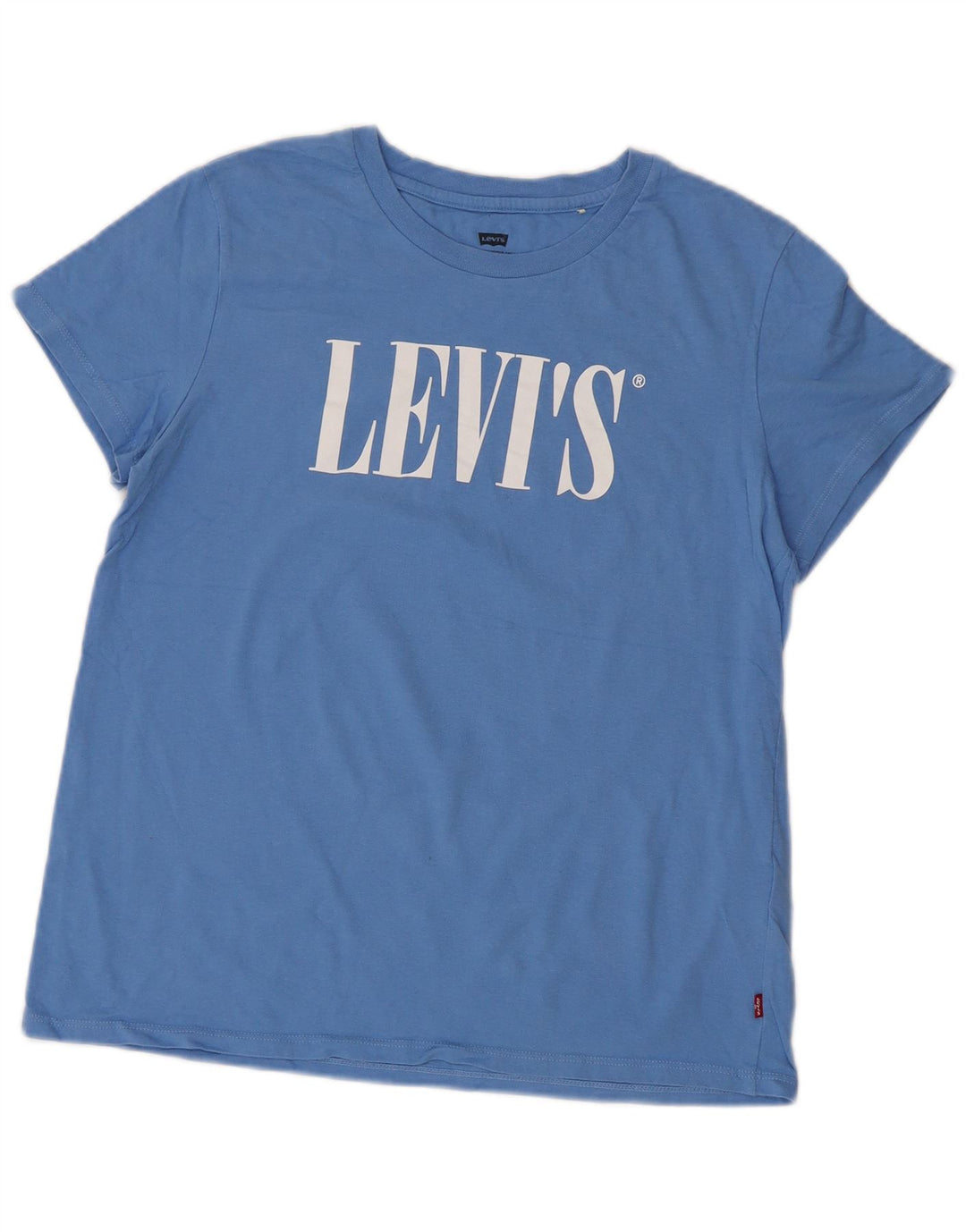 LEVI'S Womens Graphic T-Shirt Top UK 14 Large Blue Cotton
