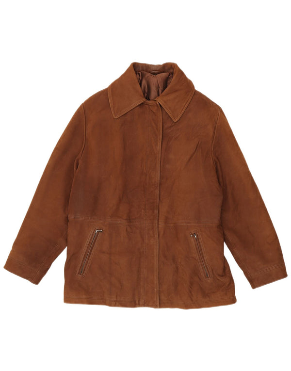 Conbipel Womens Leather Jacket UK 14 Large Brown Leather