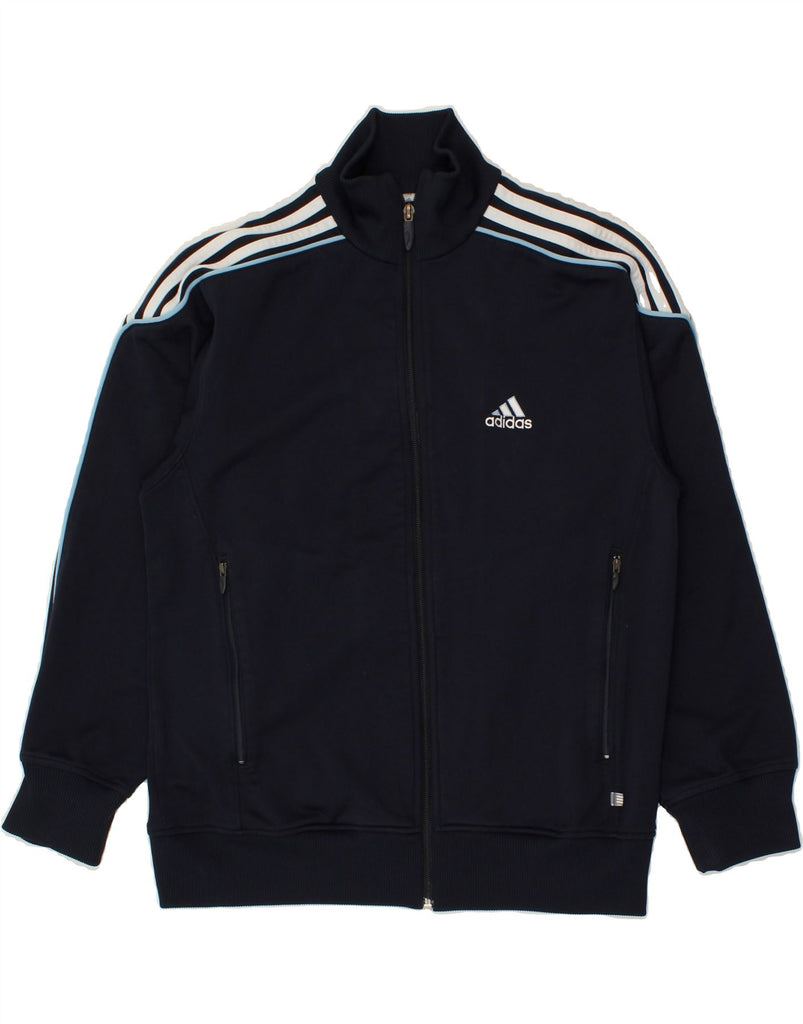 ADIDAS Boys Tracksuit Top Jacket 15-16 Years Navy Blue Polyester | Vintage Adidas | Thrift | Second-Hand Adidas | Used Clothing | Messina Hembry 