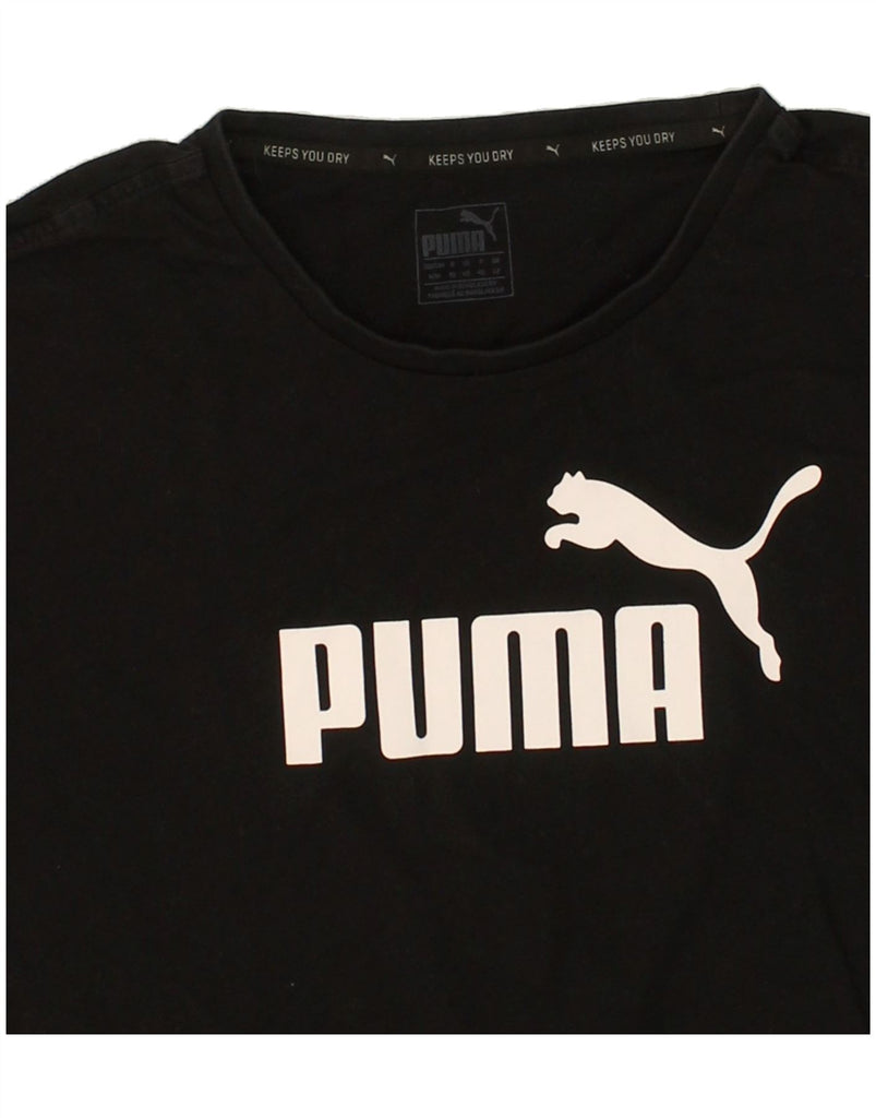 PUMA Womens Graphic T-Shirt Top UK 12 Medium  Black | Vintage Puma | Thrift | Second-Hand Puma | Used Clothing | Messina Hembry 