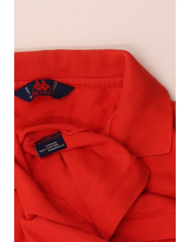 Kappa Mens Polo Shirt Large Red Cotton