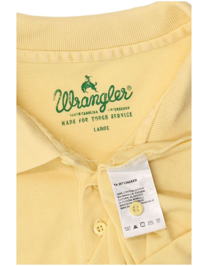 Wrangler Mens Polo Shirt Large Yellow Cotton
