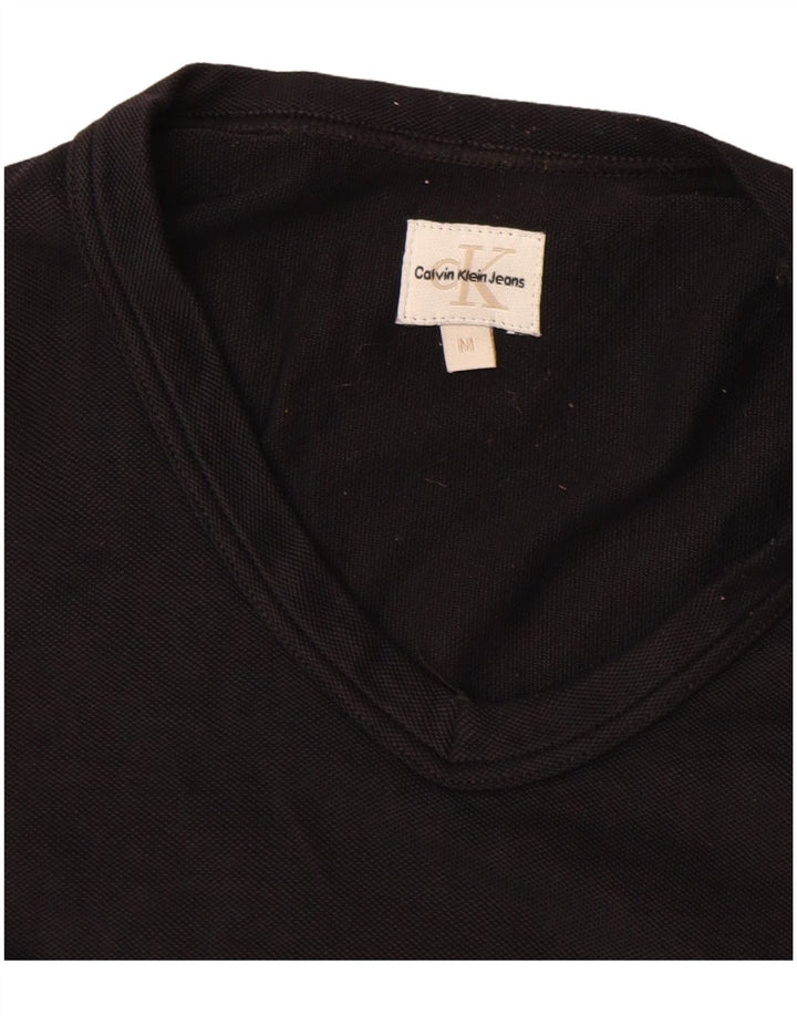 Calvin Klein Jeans Womens T-Shirt Top UK 12 Medium Black