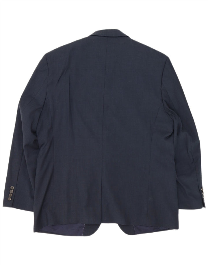 Chaps Mens 2 Button Blazer Jacket UK 46 3XL Navy Blue Wool