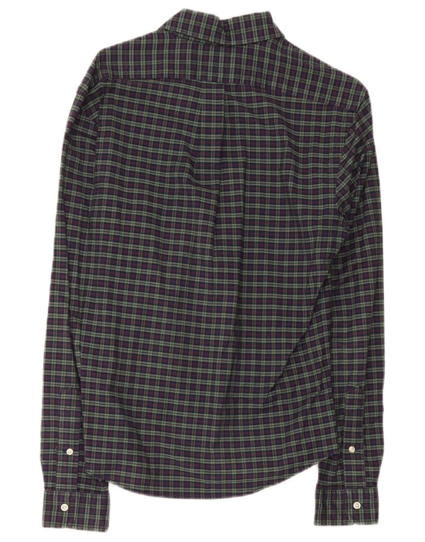 Ralph Lauren Mens Stretch Oxford Slim Fit Shirt Small Navy Blue Check