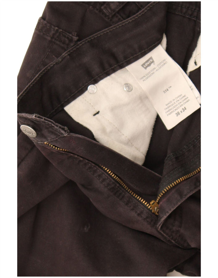Levi's Mens 514 Straight Jeans W36 L30 Black Cotton