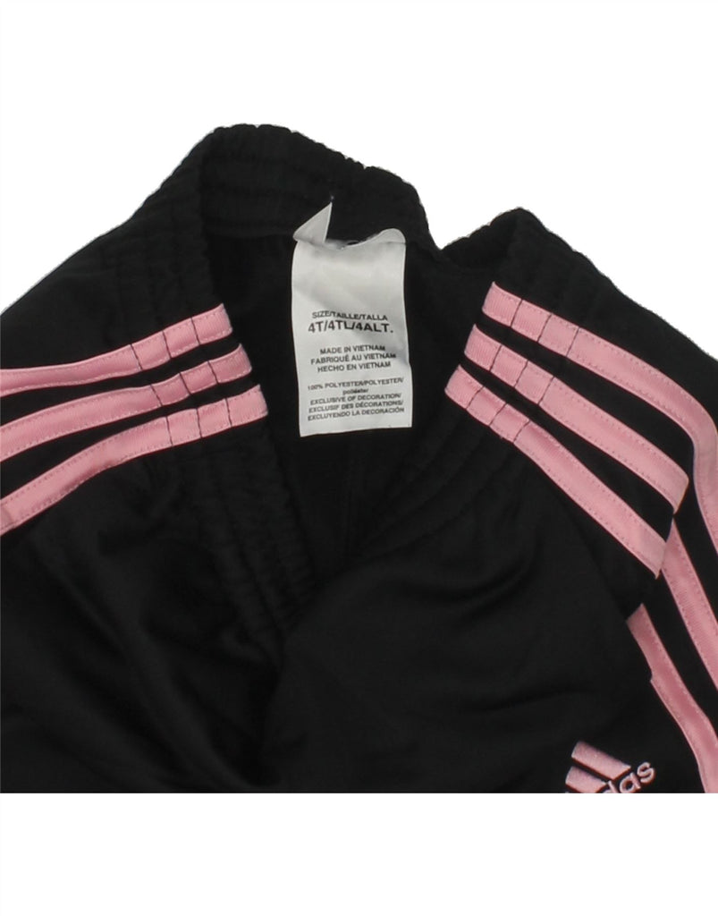 ADIDAS Girls Tracksuit Trousers Joggers 3-4 Years Black Polyester | Vintage Adidas | Thrift | Second-Hand Adidas | Used Clothing | Messina Hembry 