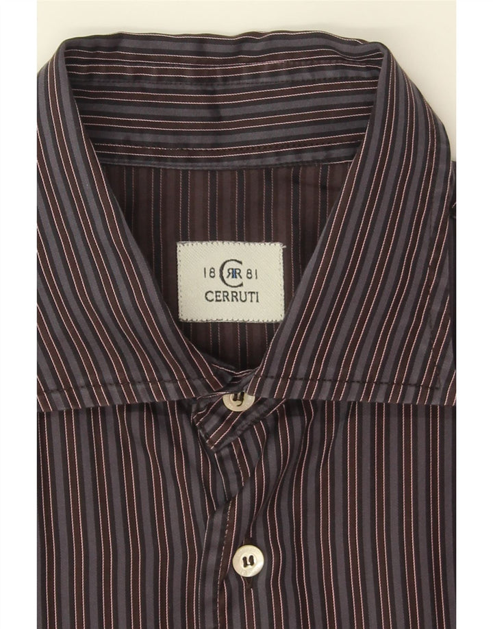 CERRUTI 1881 Mens Shirt Large Grey Striped Vintage Cerruti 1881 and Second-Hand Cerruti 1881 from Messina Hembry 