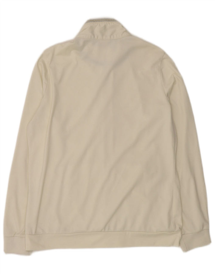 Champion Womens Easy Fit Tracksuit Top Jacket UK 14 Medium Off White