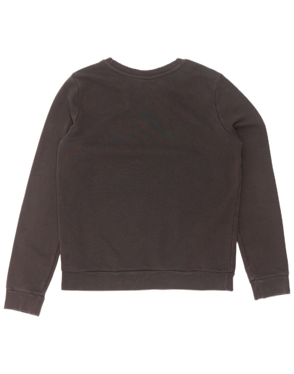 Adidas Womens Graphic Sweatshirt Jumper UK 12 Medium Black Cotton