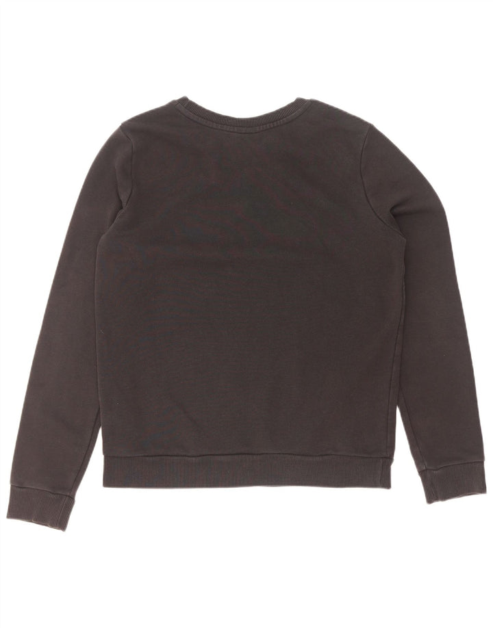 Adidas Womens Graphic Sweatshirt Jumper UK 12 Medium Black Cotton