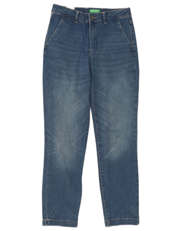 Benetton Womens Scarlett Straight Jeans UK 6 XS W26 L27 Blue Cotton