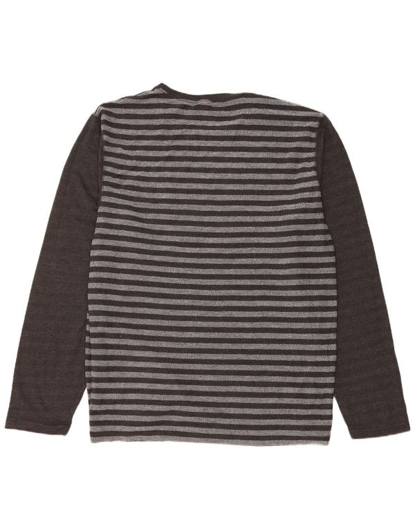 Saltrock Mens Top Long Sleeve XL Grey Striped Cotton