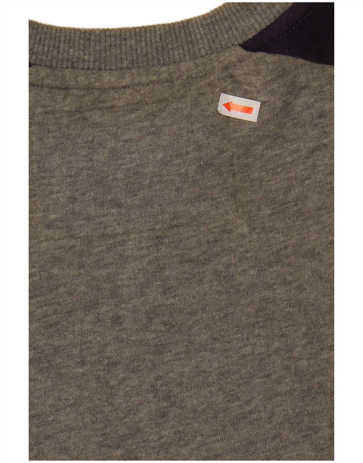 SUPERDRY Mens Graphic Sweatshirt Jumper Small Grey Colourblock Cotton
