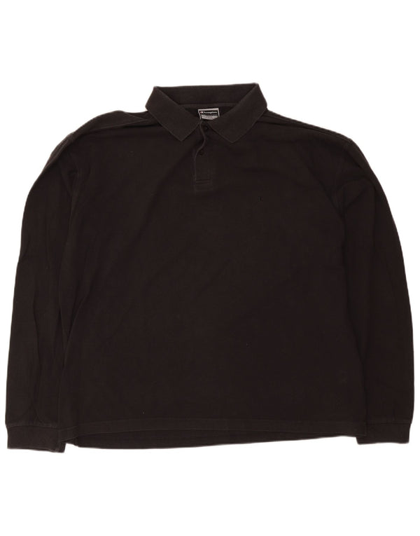 Champion Mens Long Sleeve Polo Shirt 2XL Black Cotton