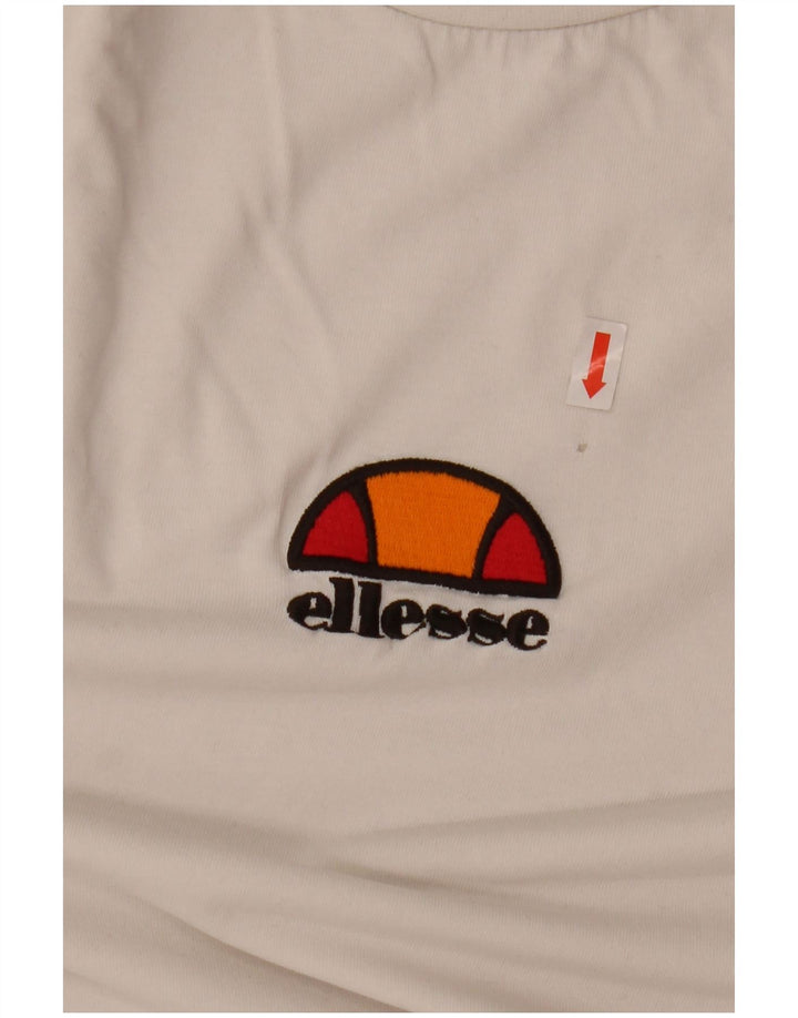 ELLESSE Mens Graphic T-Shirt Top XS White Cotton