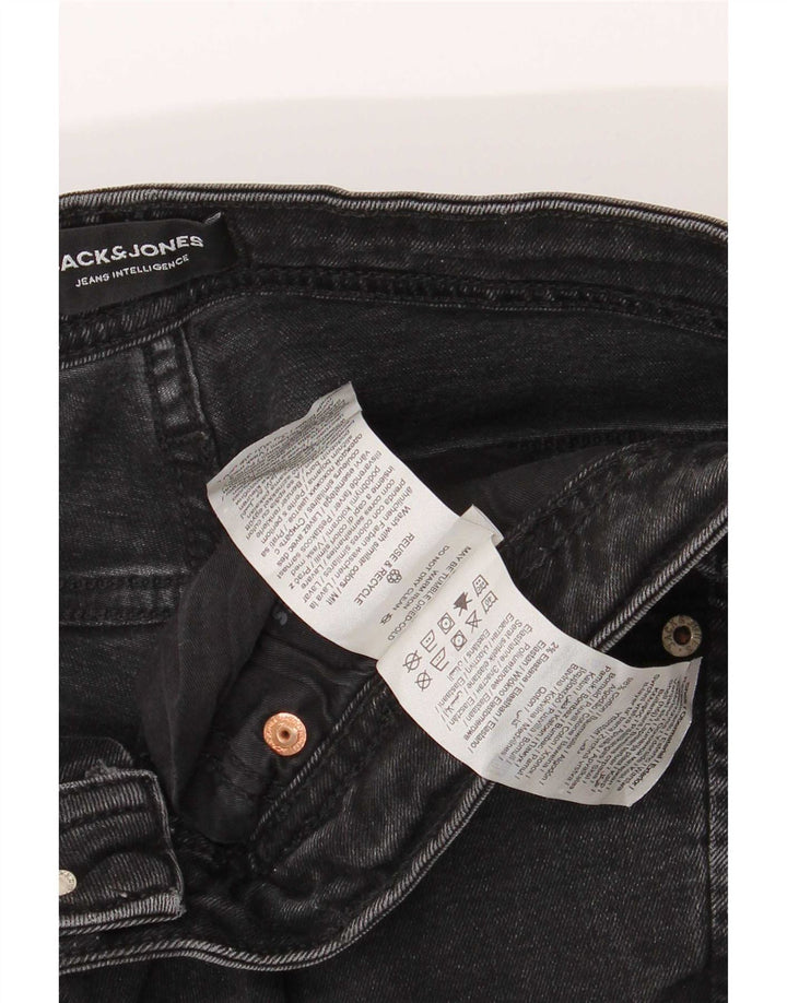 Jack & Jones Mens Distressed Slim Jeans W34 L32 Black Cotton