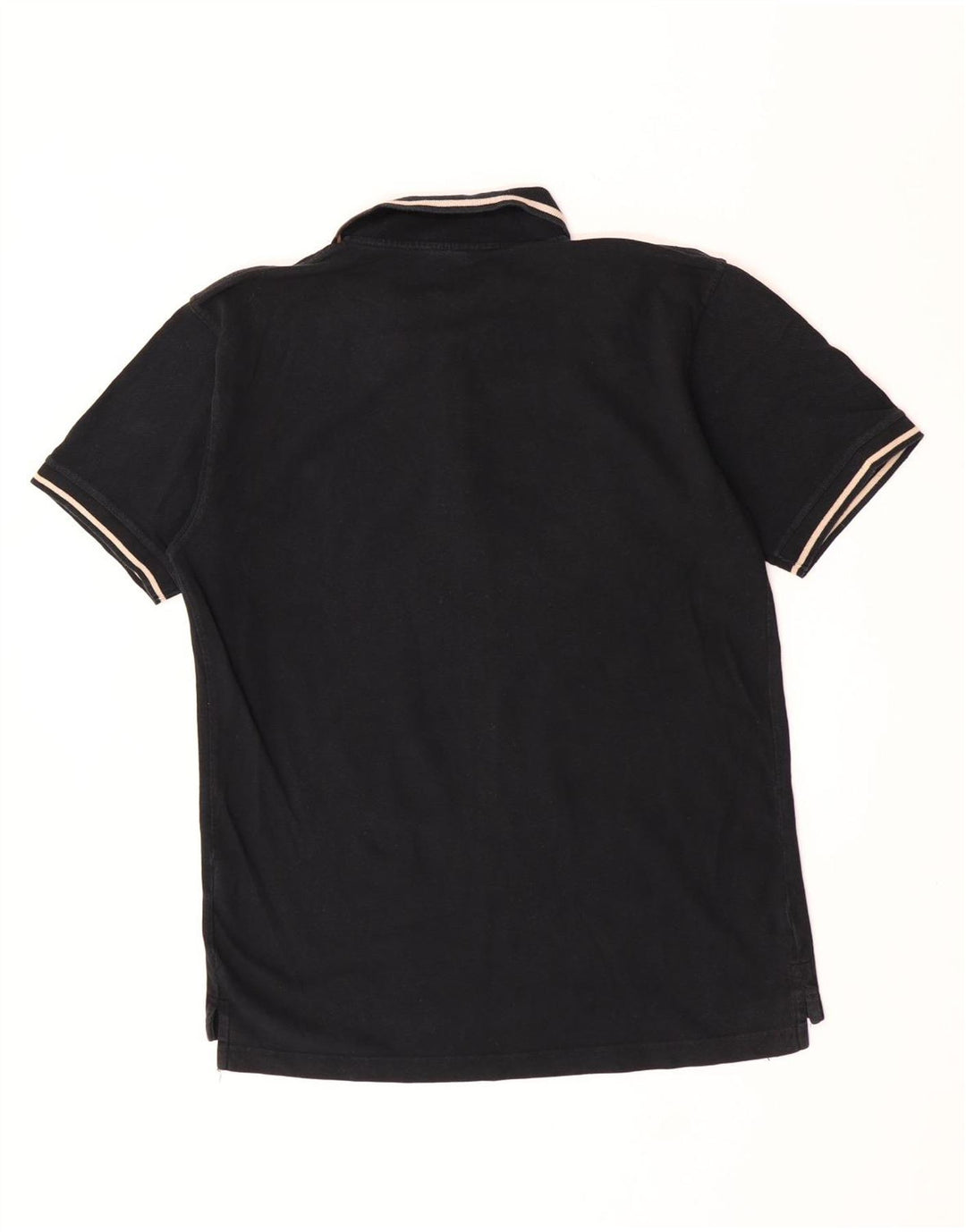 Fila Mens Polo Shirt Large Black Striped Cotton