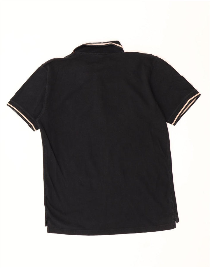 Fila Mens Polo Shirt Large Black Striped Cotton