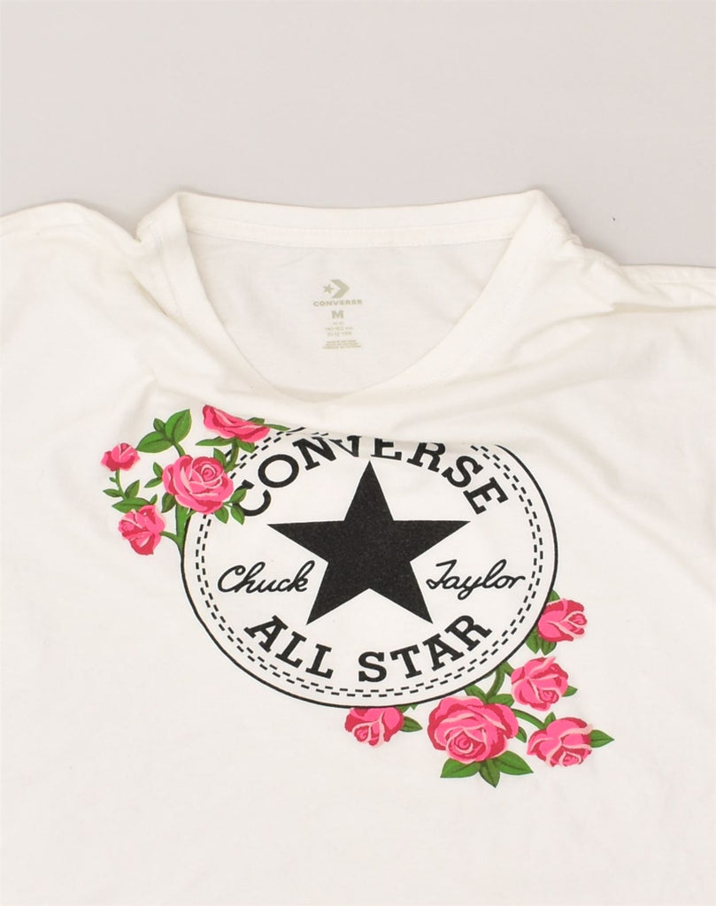 CONVERSE Girls Graphic T-Shirt Top 10-11 Years Medium White Cotton | Vintage Converse | Thrift | Second-Hand Converse | Used Clothing | Messina Hembry 