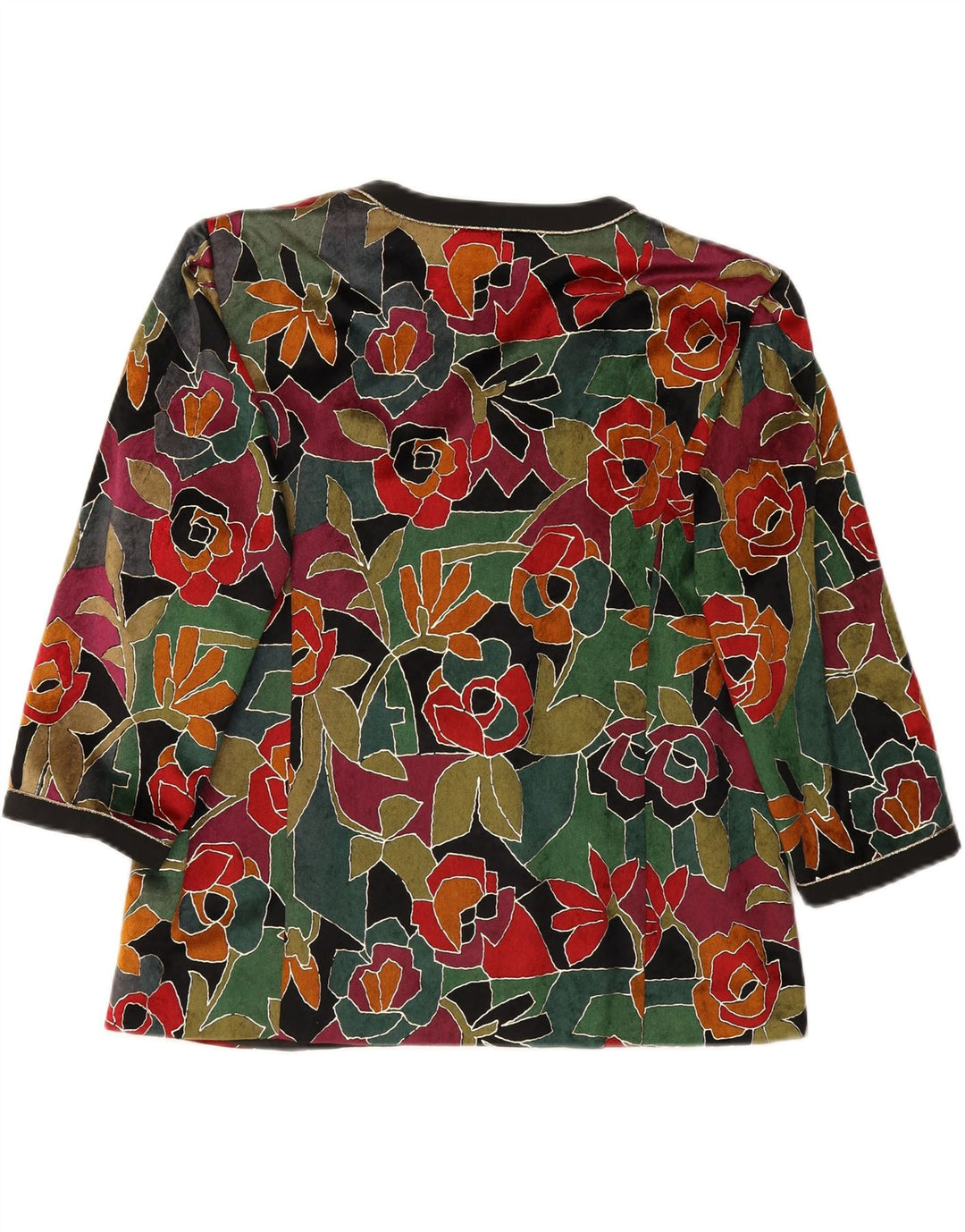FRANKENWALDER Womens 3/4 Sleeve Blazer Jacket EU 44 XL Green Floral
