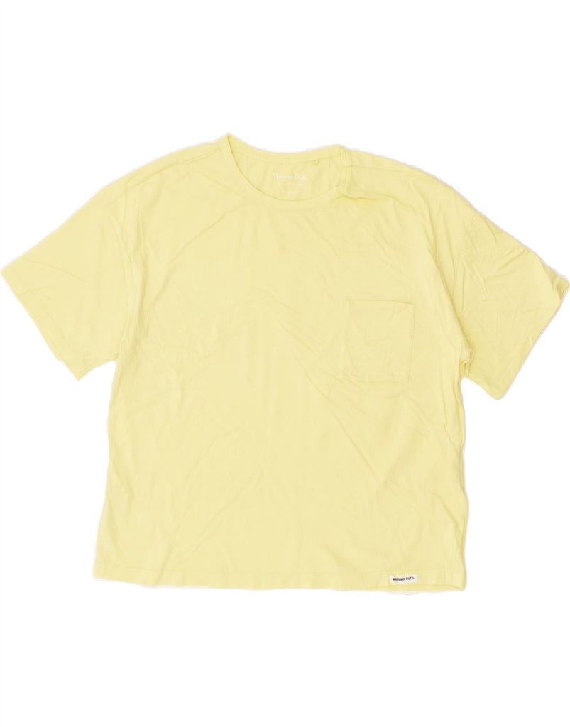 MASSIMO DUTTI Womens T-Shirt Top UK 6 XS Yellow Cotton | Vintage Massimo Dutti | Thrift | Second-Hand Massimo Dutti | Used Clothing | Messina Hembry 