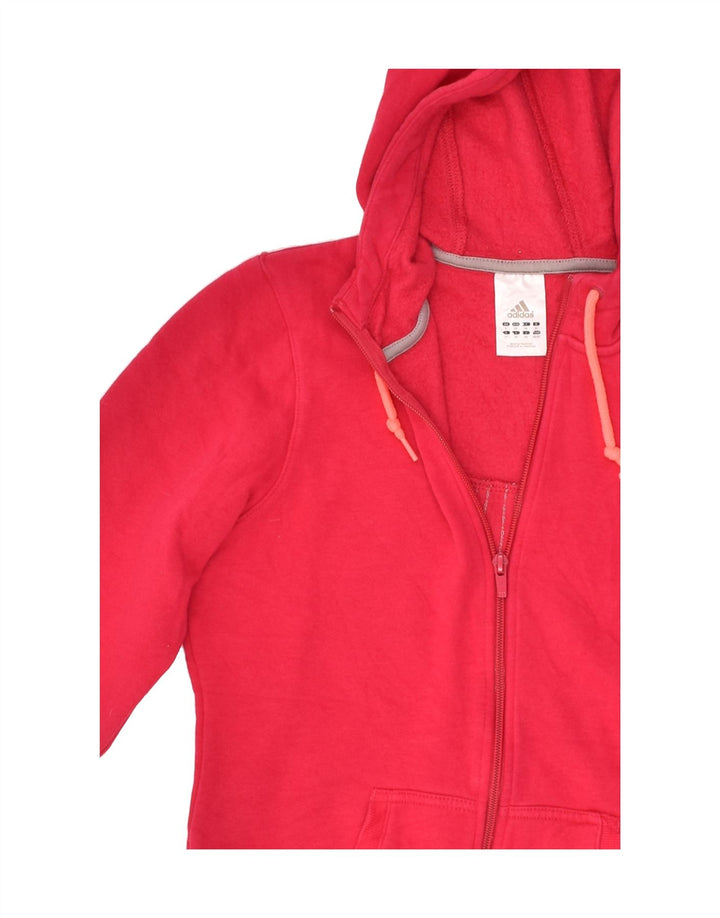 ADIDAS Womens Zip Hoodie Sweater UK 6 XS Pink Cotton | Vintage Adidas | Thrift | Second-Hand Adidas | Used Clothing | Messina Hembry 