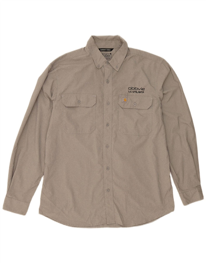 Carhartt Mens Relaxed Fit Shirt Large Grey Polyester