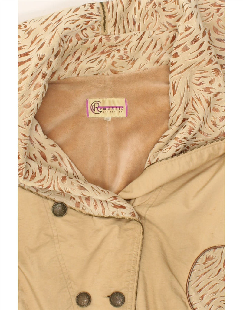 VINTAGE Womens Bomber Jacket IT 48 XL Beige | Vintage Vintage | Thrift | Second-Hand Vintage | Used Clothing | Messina Hembry 