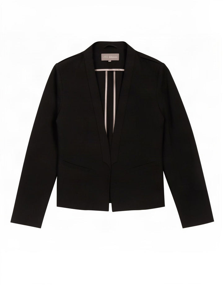 Marks & Spencer Womens Blazer Jacket UK 14 Medium Black Polyester