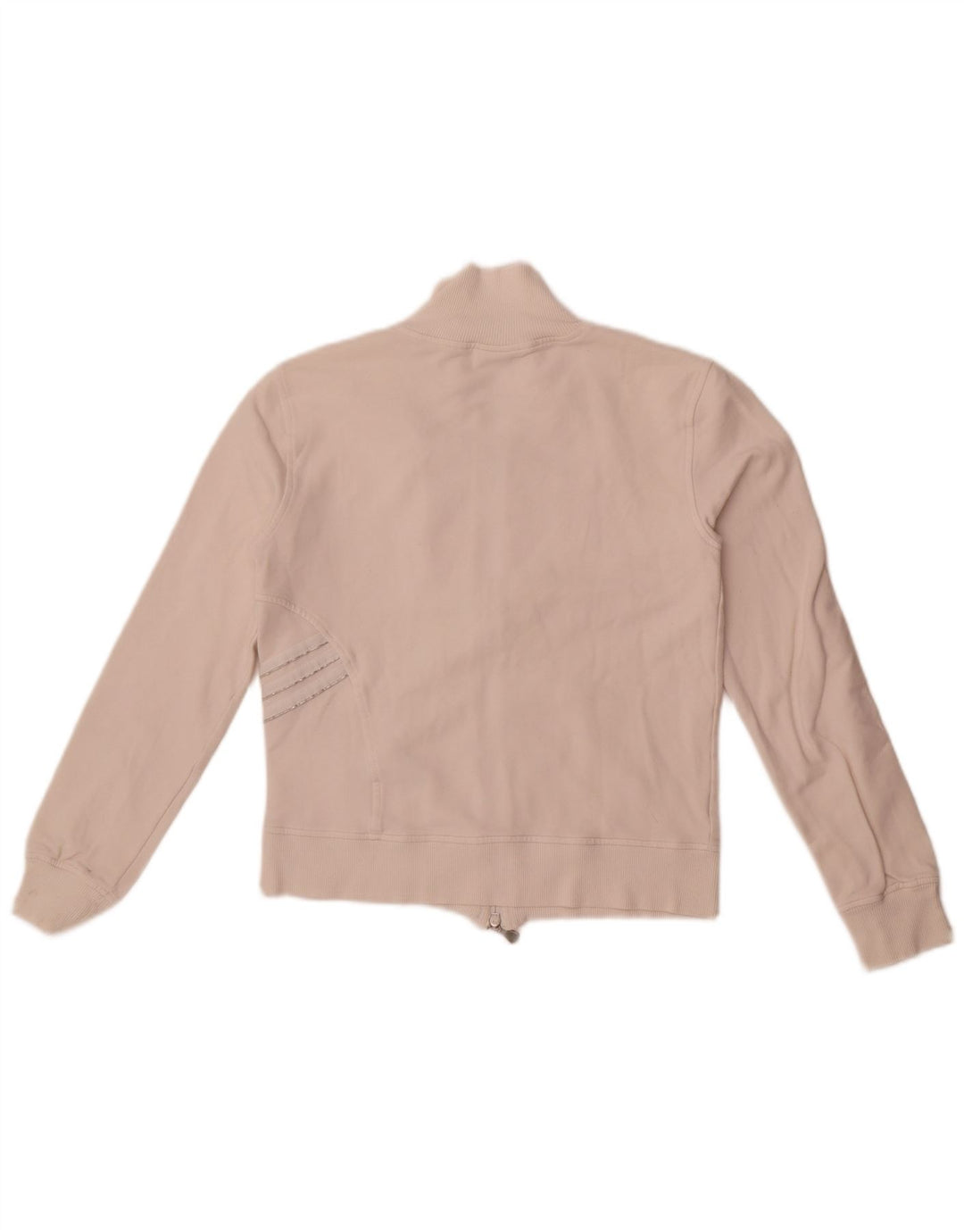 Adidas Womens Crop Tracksuit Top Jacket UK 10 Small White Cotton