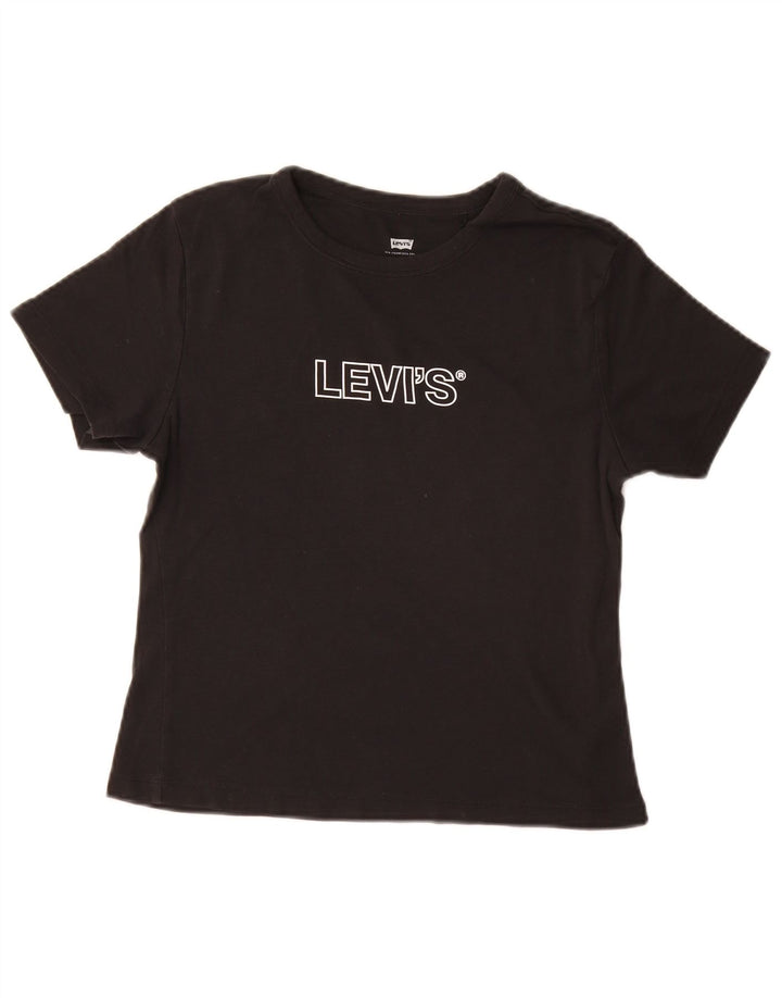 Levi's Womens Graphic T-Shirt Top UK 12 Medium Black