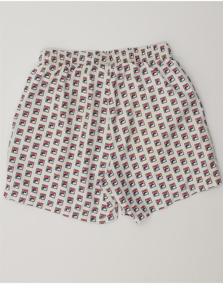 FILA Mens Graphic Swimming Shorts Small  White Polyester