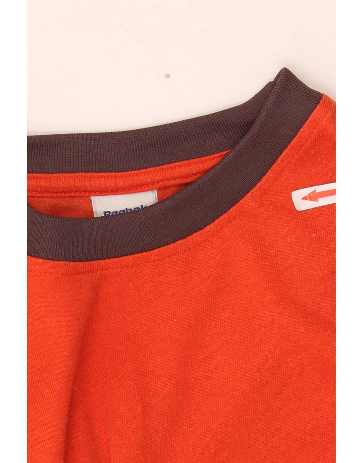 Reebok Mens T-Shirt Top Large Orange Cotton