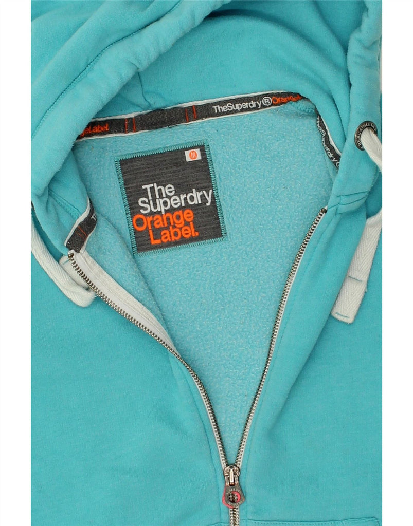 SUPERDRY Womens Zip Hoodie Sweater UK 14 Medium Blue Cotton | Vintage Superdry | Thrift | Second-Hand Superdry | Used Clothing | Messina Hembry 