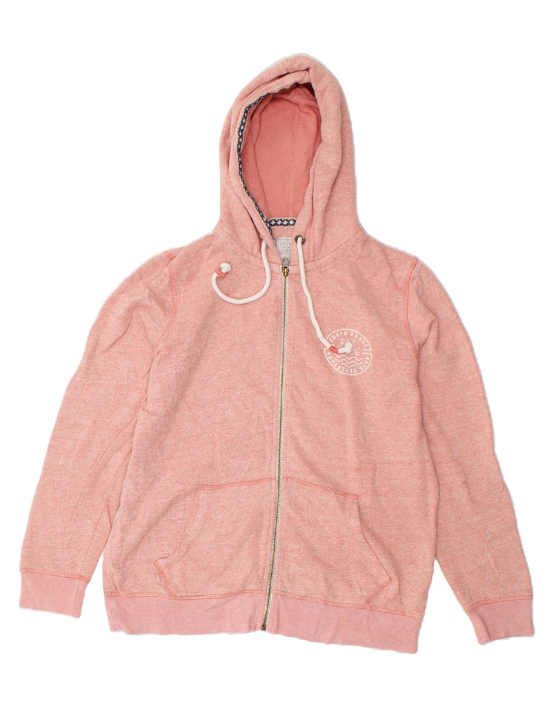 FAT FACE Womens Zip Hoodie Sweater UK 12 Medium Pink Cotton | Vintage Fat Face | Thrift | Second-Hand Fat Face | Used Clothing | Messina Hembry 