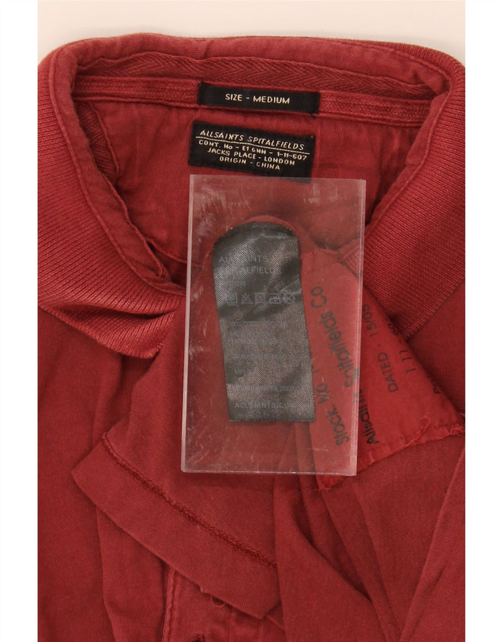 ALL SAINTS Mens Polo Shirt Medium Red Cotton Vintage All Saints and Second-Hand All Saints from Messina Hembry 