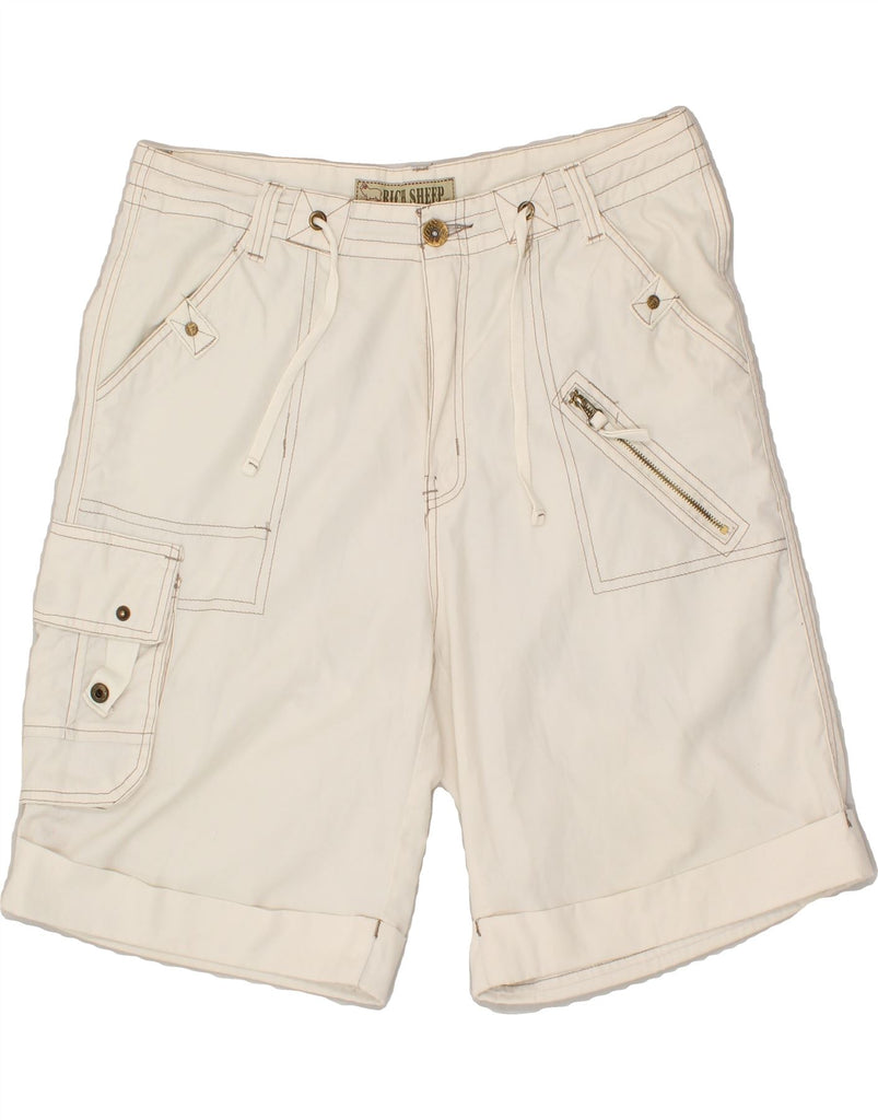 VINTAGE Mens Cargo Shorts XL W34 Off White | Vintage Vintage | Thrift | Second-Hand Vintage | Used Clothing | Messina Hembry 