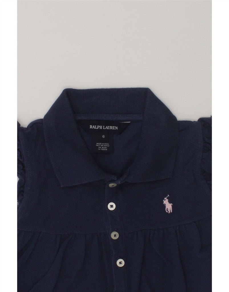 POLO RALPH LAUREN Girls Polo Dress 5-6 Years Navy Blue Cotton | Vintage Polo Ralph Lauren | Thrift | Second-Hand Polo Ralph Lauren | Used Clothing | Messina Hembry 