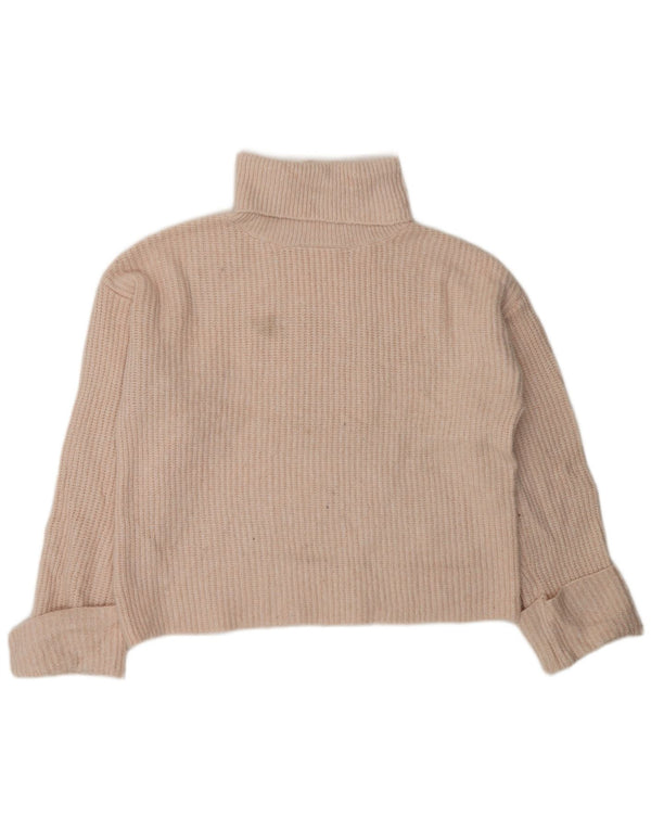 MARKS & SPENCER Womens Roll Neck Jumper Sweater UK 14 Medium Pink